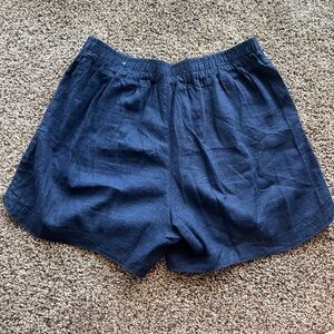 Maurice’s navy linen shorts